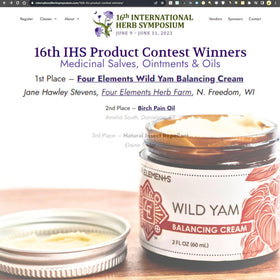 Four Elements award badge beside jar highlighting 1st place recognition