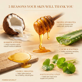 Foxbrim Naturals pump dispensing creamy texture for gentle hydration
