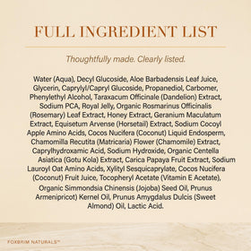 Foxbrim Naturals label noting small-batch USA production and safety
