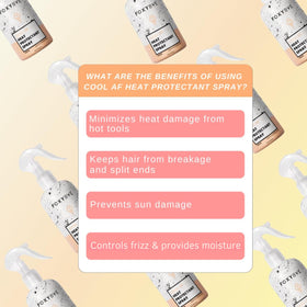 FoxyBae spray in use while blow-drying hair for reduced frizz