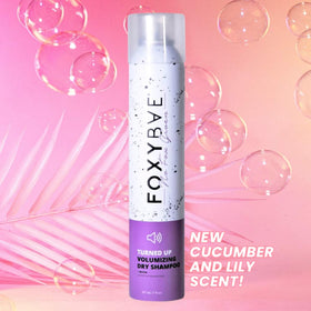 FoxyBae bottle on bathroom counter for quick styling convenience