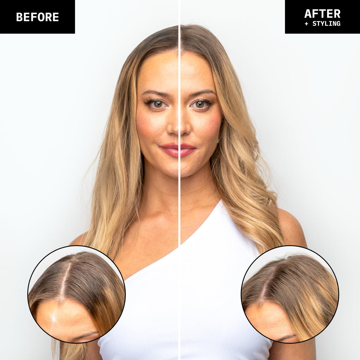 FoxyBae formula texture close-up highlighting invisible powder for residue-free finish benefit