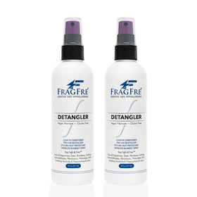 FRAGFRE bottle on bathroom shelf amid routine items, emphasizes daily-use compatibility