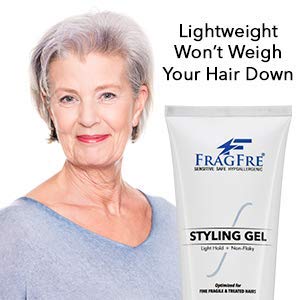 FRAGFRE close-up of clear gel on skin, showing non-flaky smooth finish and soft hold