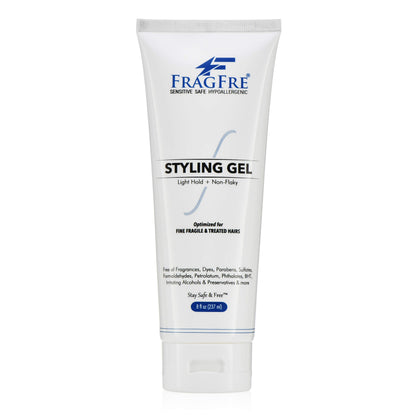 FRAGFRE front packaging showing 8 oz tube and product name, clear benefit of gentle styling