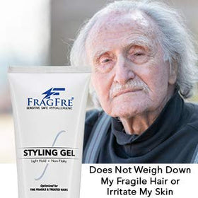 FRAGFRE gel being applied to hand, demonstrating simple use and touchable, non-greasy result