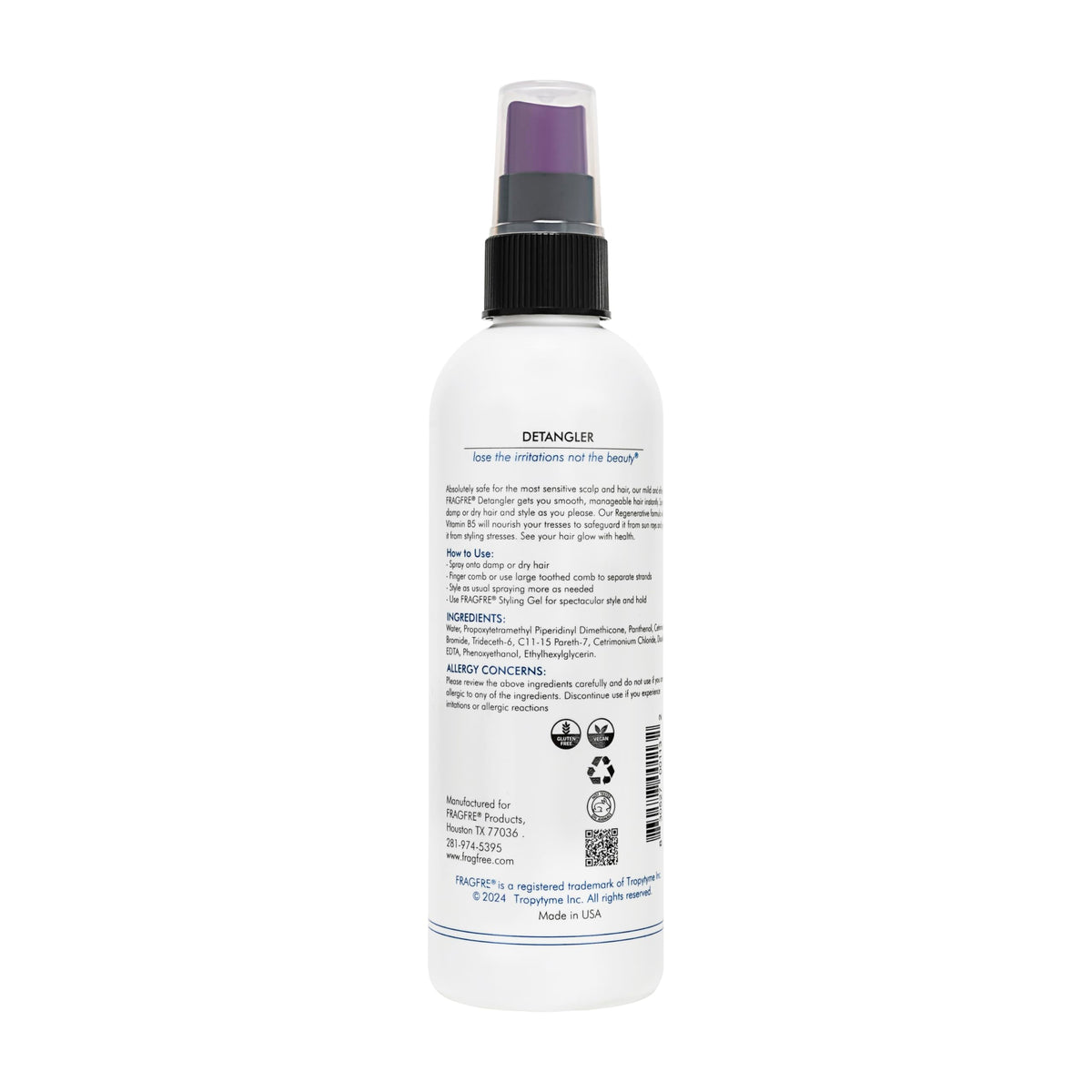 FRAGFRE used during heat styling demo, highlights thermal protection support for hair