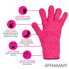 FRAMAR glove in use blending bleach for seamless transitions