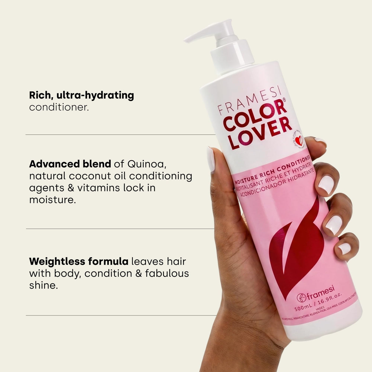 Framesi Color Lover creamy conditioner texture close-up for rich hydration