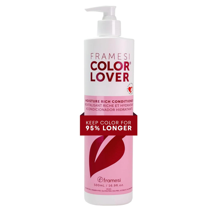 Framesi front packaging showing bottle and label, highlighting professional color care