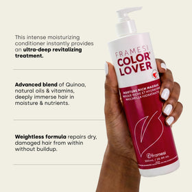 FRAMESI quinoa and coconut oil ingredients, communicates nourishing blend