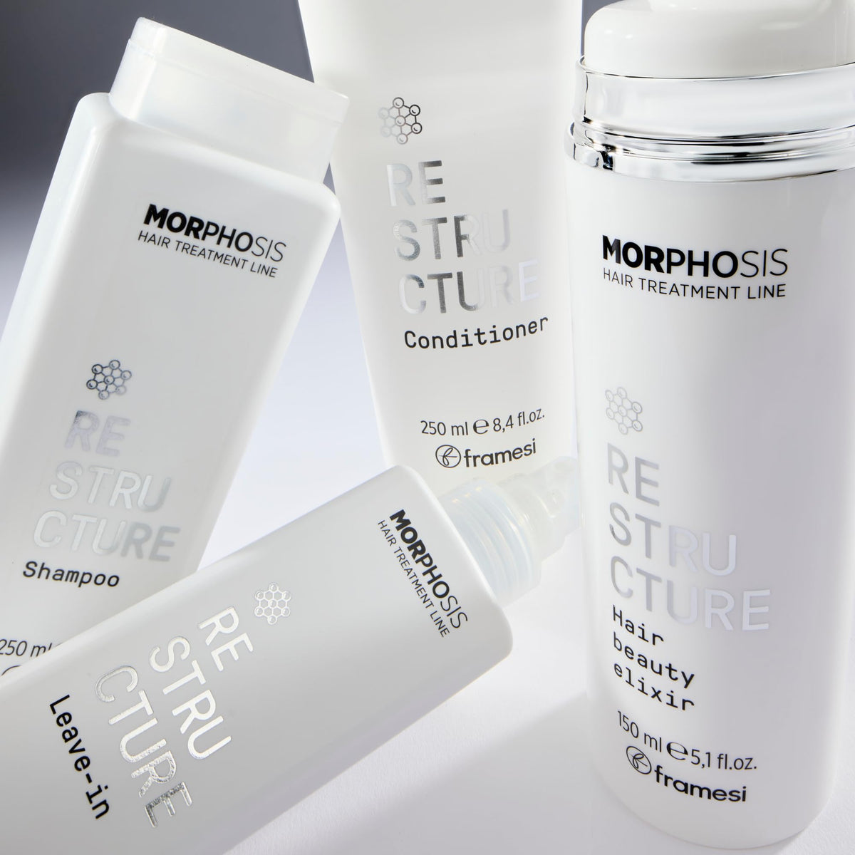 FRAMESI Morphosis on bathroom shelf lifestyle scene suggesting daily routine benefit
