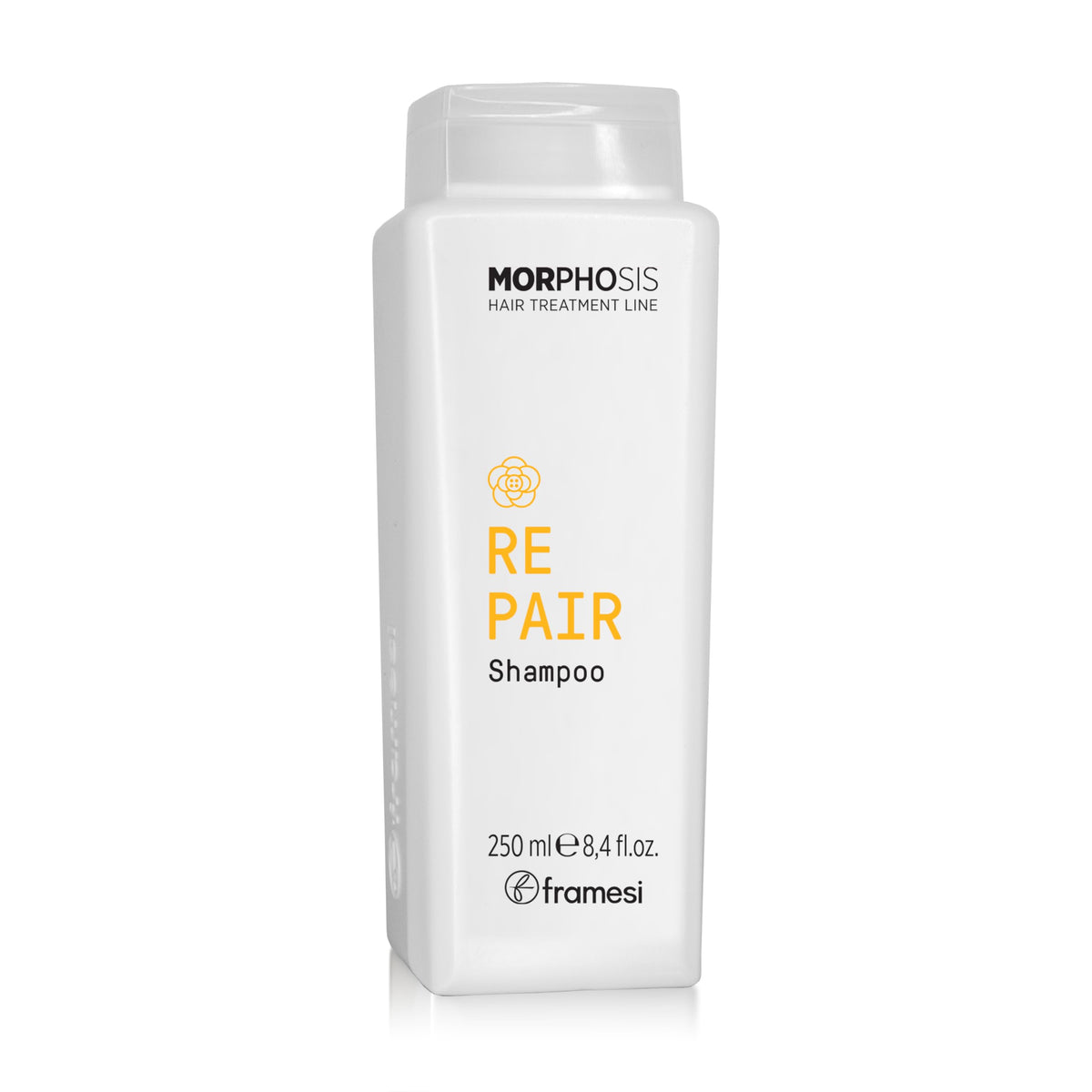 Framesi Morphosis Repair Shampoo front bottle showing packaging and brand benefit