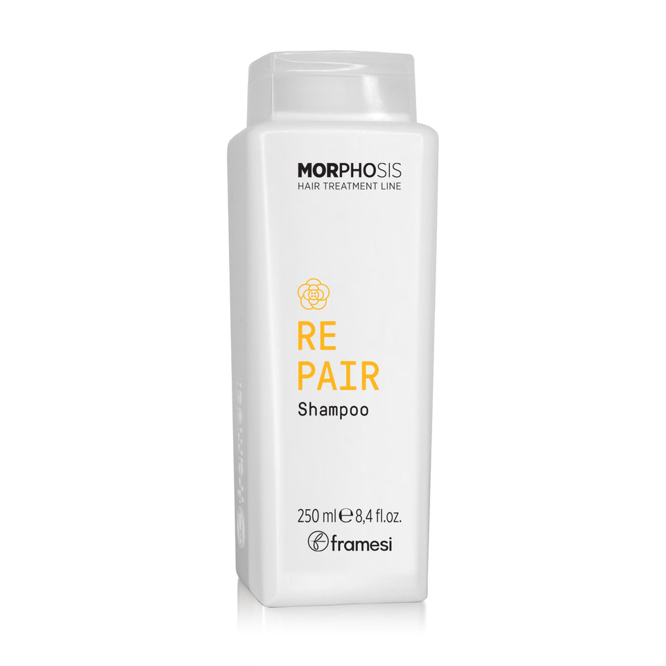 Framesi Morphosis Repair Shampoo front bottle showing packaging and brand benefit