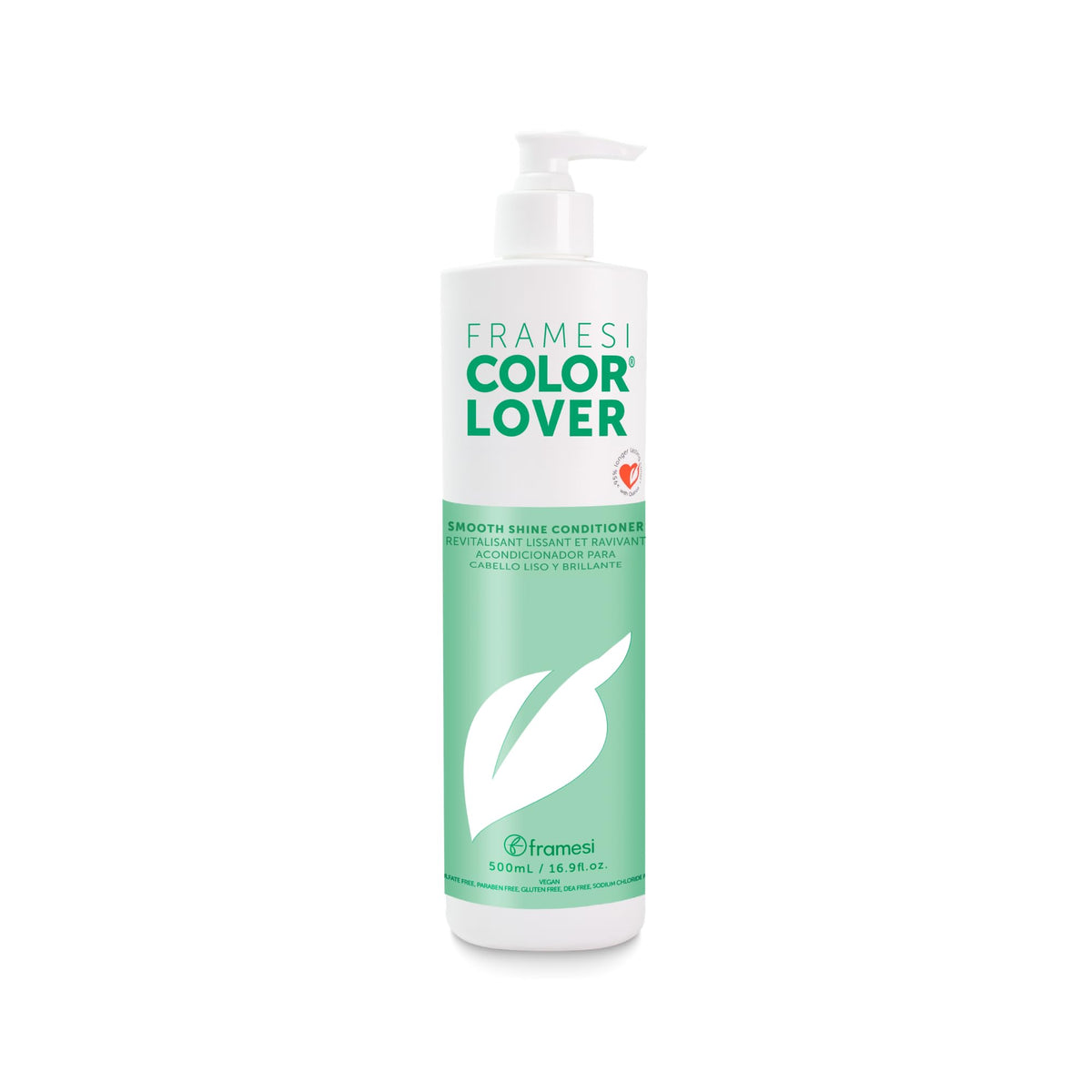 Framesi conditioner front bottle showing label and glossy finish benefit