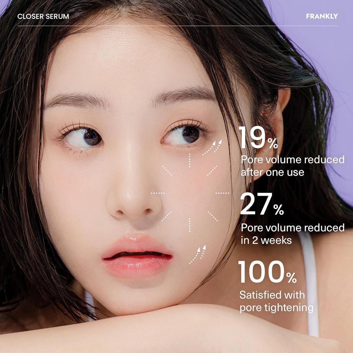 FRANKLY applying serum on hand demonstrating smooth absorption benefit