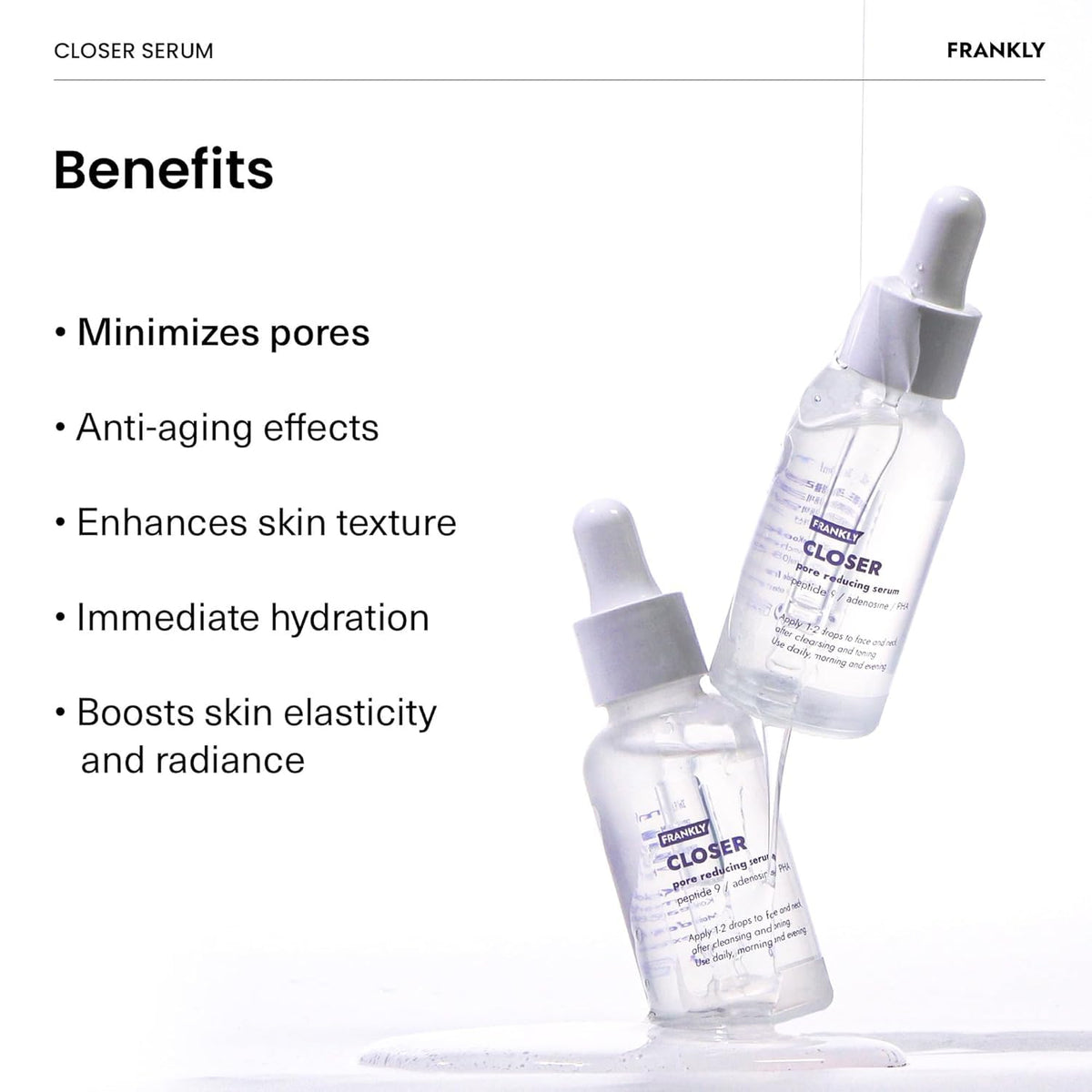 FRANKLY visual of peptide complex illustration supporting skin elasticity