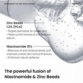 FRANKLY serum dispensed on hand showing lightweight texture and easy absorption