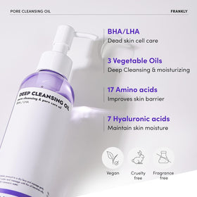 FRANKLY in-use removing makeup to reveal clean, refreshed skin