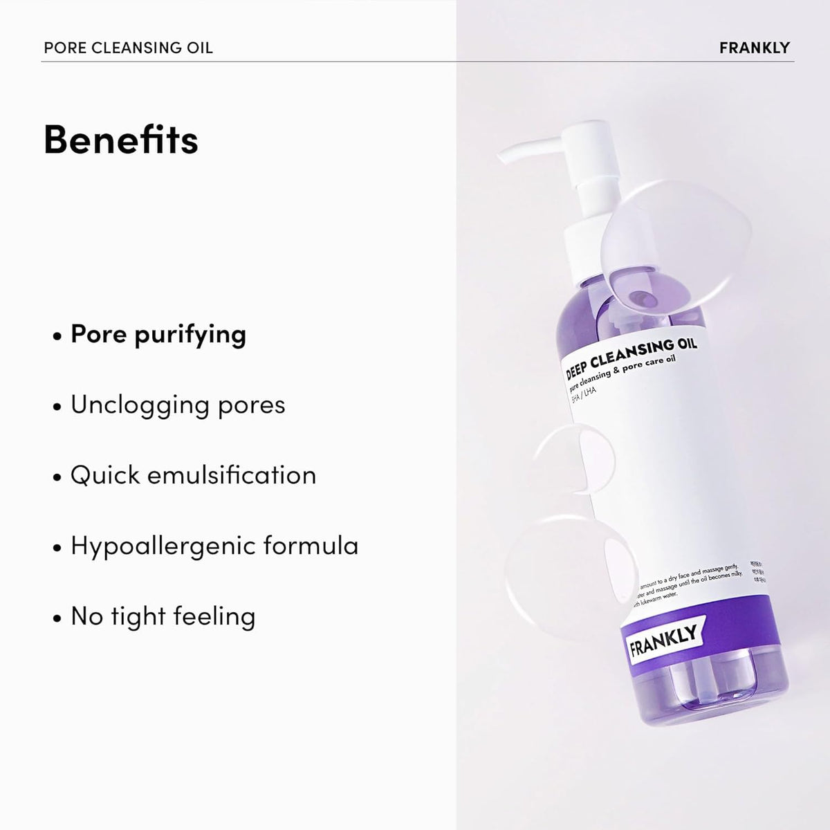FRANKLY pump action dispensing controlled cleanser for mess-free use