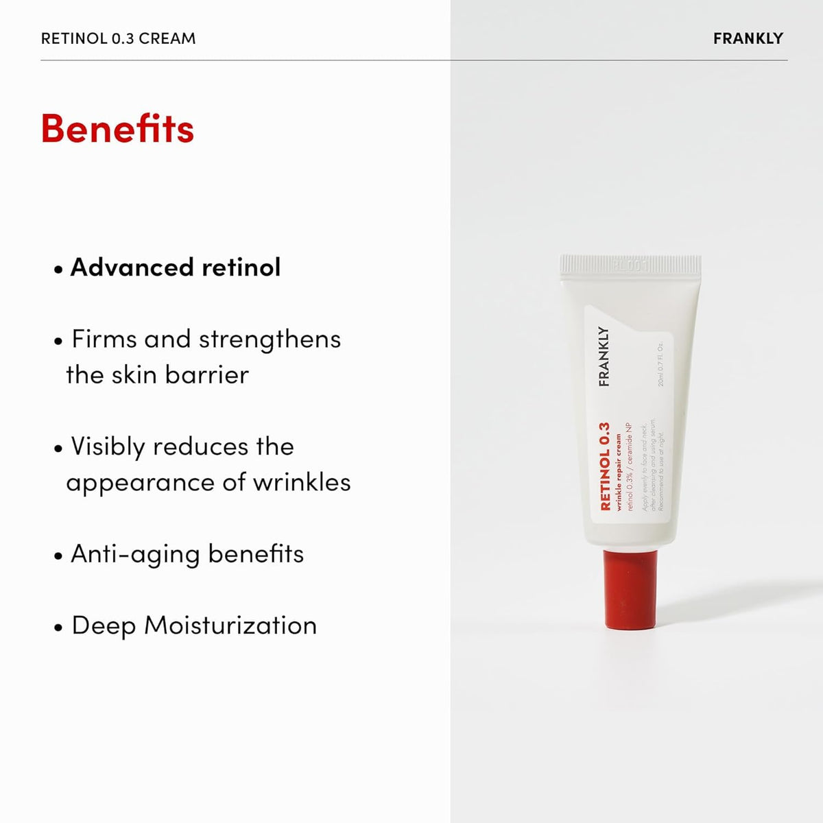 FRANKLY cream spread on hand during application, shows easy absorption benefit