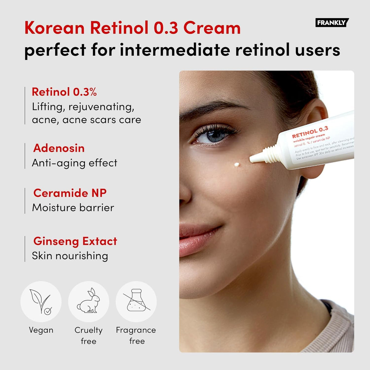 FRANKLY jar open revealing smooth cream texture, demonstrates nourishing moisture