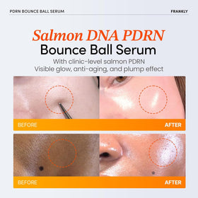 FRANKLY serum texture droplet on fingertip demonstrating lightweight absorption