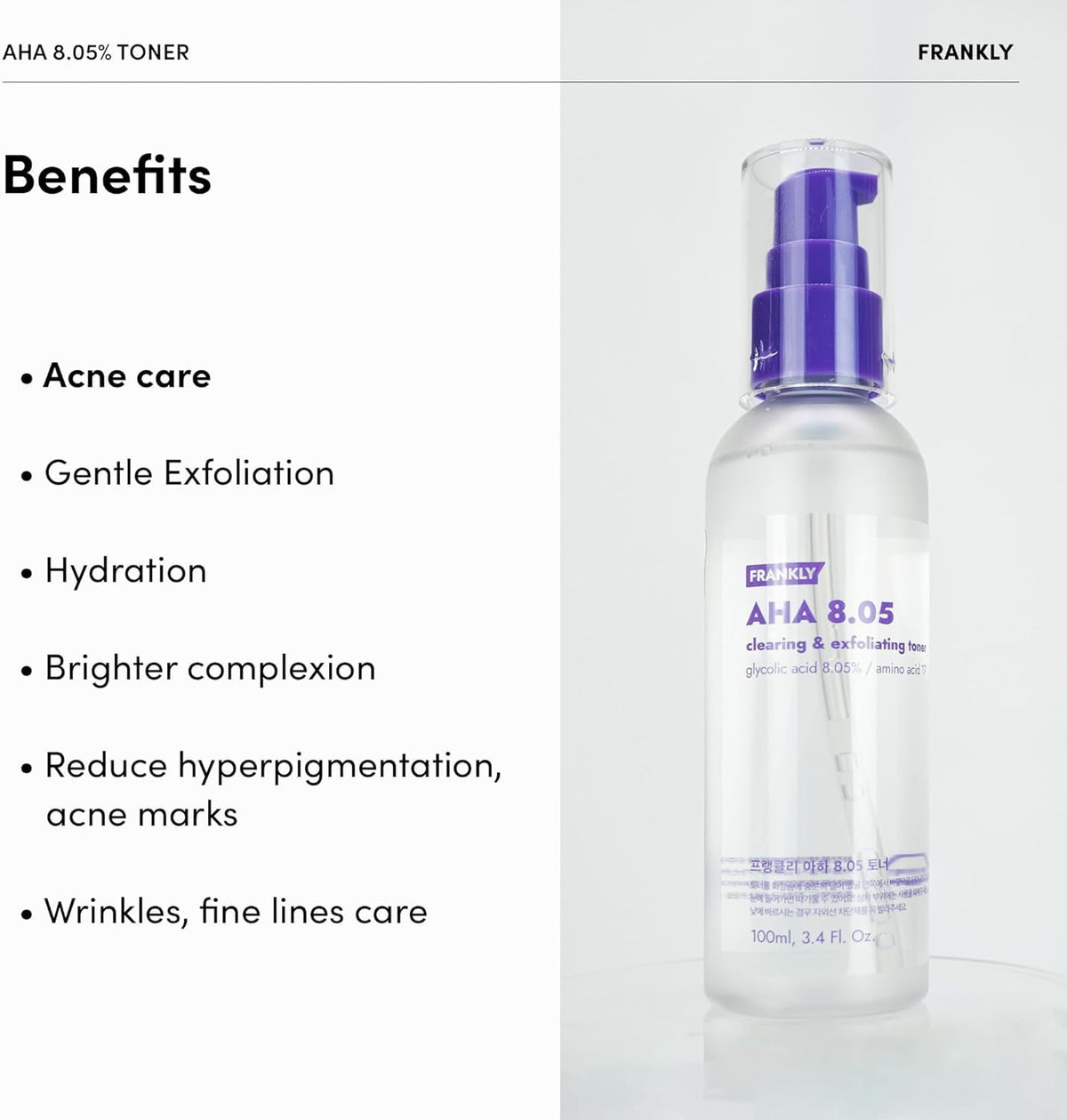 FRANKLY label close-up highlighting active ingredients and percentage for informed choice