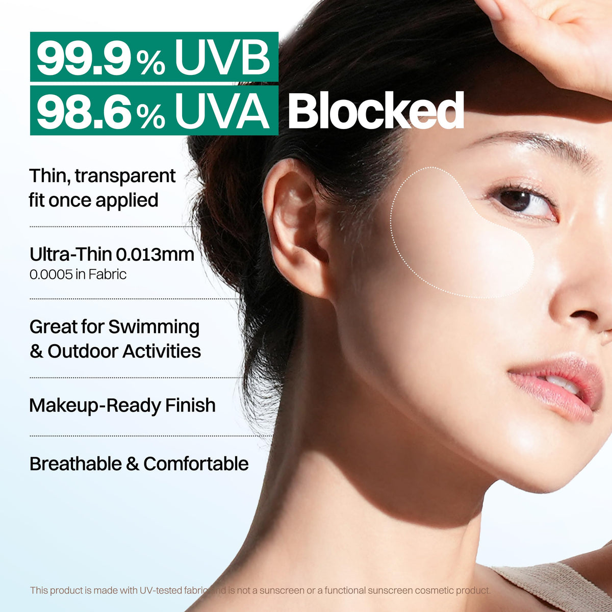 FRANZ patch application under-eye C-zone demonstrating secure spot coverage