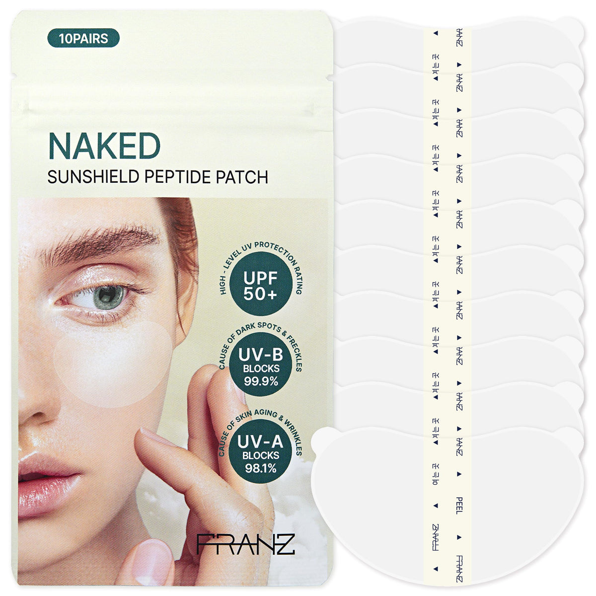 FRANZ front packaging showing 10-pair season pack and patch benefits