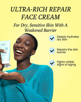 FRÉ creamy texture close-up highlighting hydrating, non-foaming finish