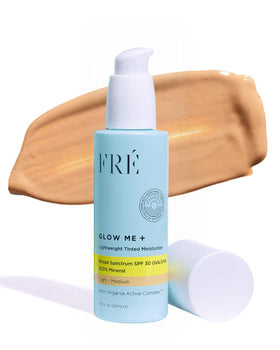 FRÉ front packaging showing Light-Medium tinted mineral moisturizer benefits