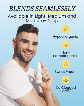 FRÉ moisturizer next to makeup brushes showing smooth base for cosmetics