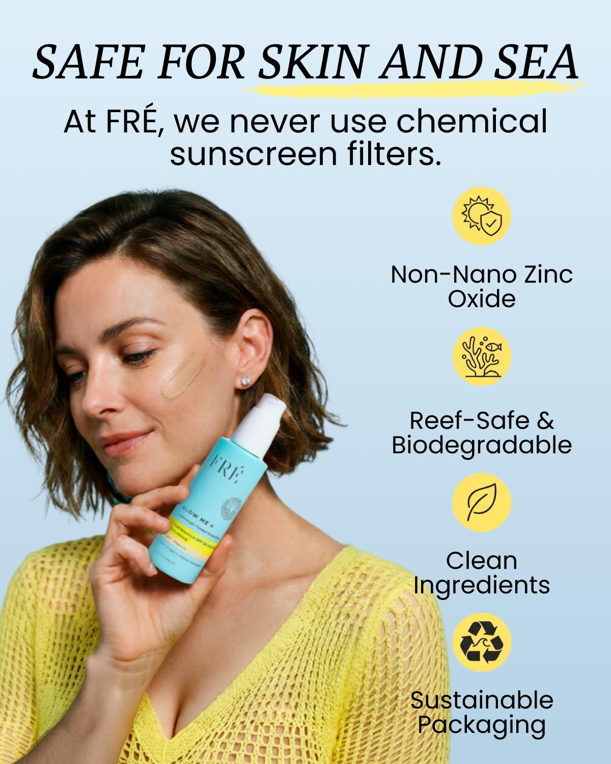 FRÉ tinted drop on hand revealing lightweight coverage and hydration