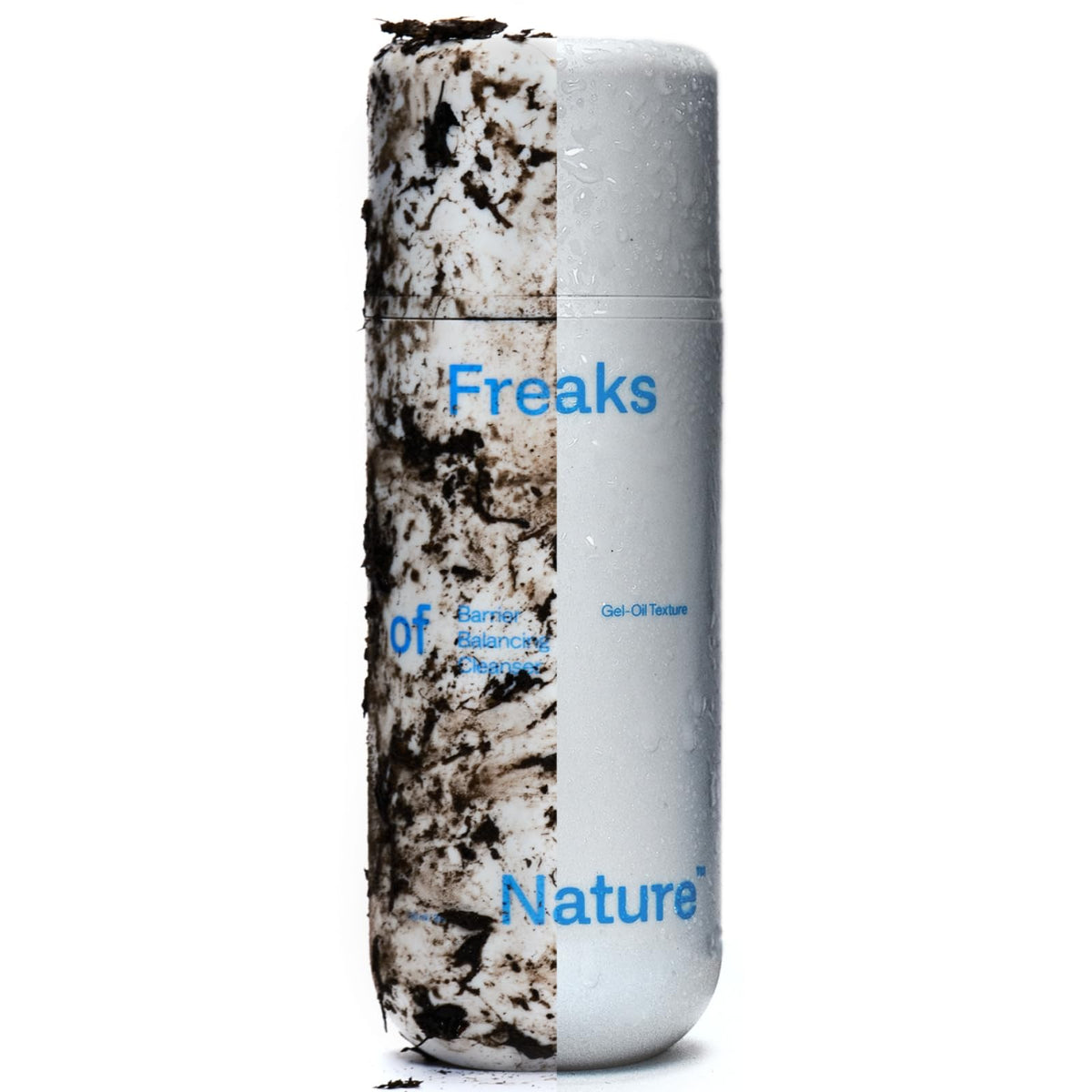 Freaks of Nature cleanser in hand showing non-stripping hydration benefit