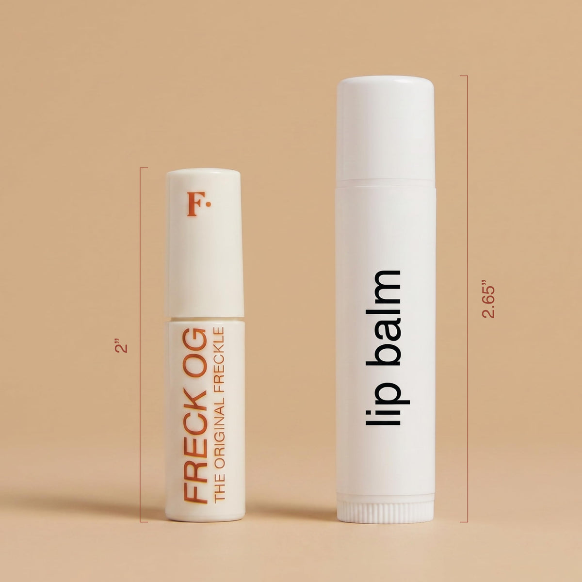 Freck Beauty pen held in hand to show the mini size and travel convenience