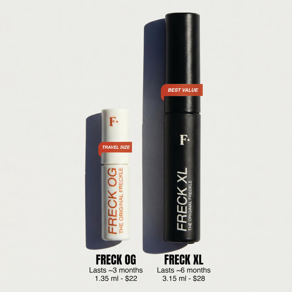 Freck Beauty texture swatches on skin demonstrating buildable pigment