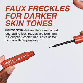 Freck Beauty NOIR ultra-fine brush tip close-up enabling precise freckle placement