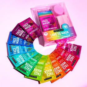 Freeman travel-sized sachets packed in a clear toiletry bag for convenience