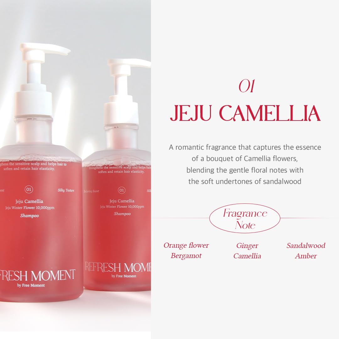 FREEMOMENT camellia flowers image conveying romantic fruity-wood fragrance notes