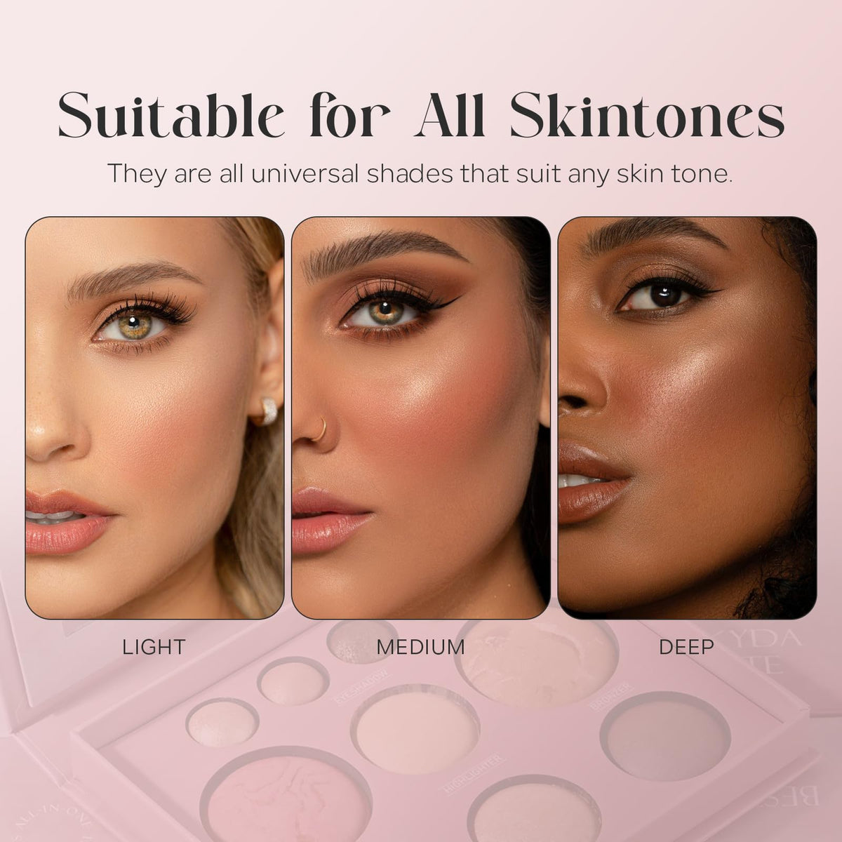 FREEORR open palette flatlay displaying coordinated shades for easy full-face looks