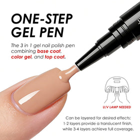 FREEORR pen beside a hand for size comparison and travel-friendly benefit