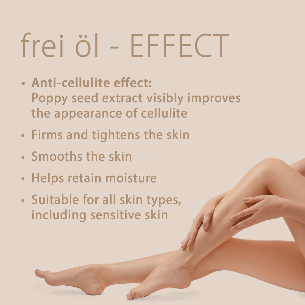 frei öl 125 ml bottle next to everyday objects showing travel-friendly size benefit
