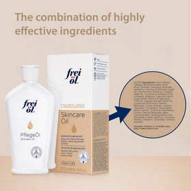frei öl packaging with lavender sprig conveying calming scent and natural formula