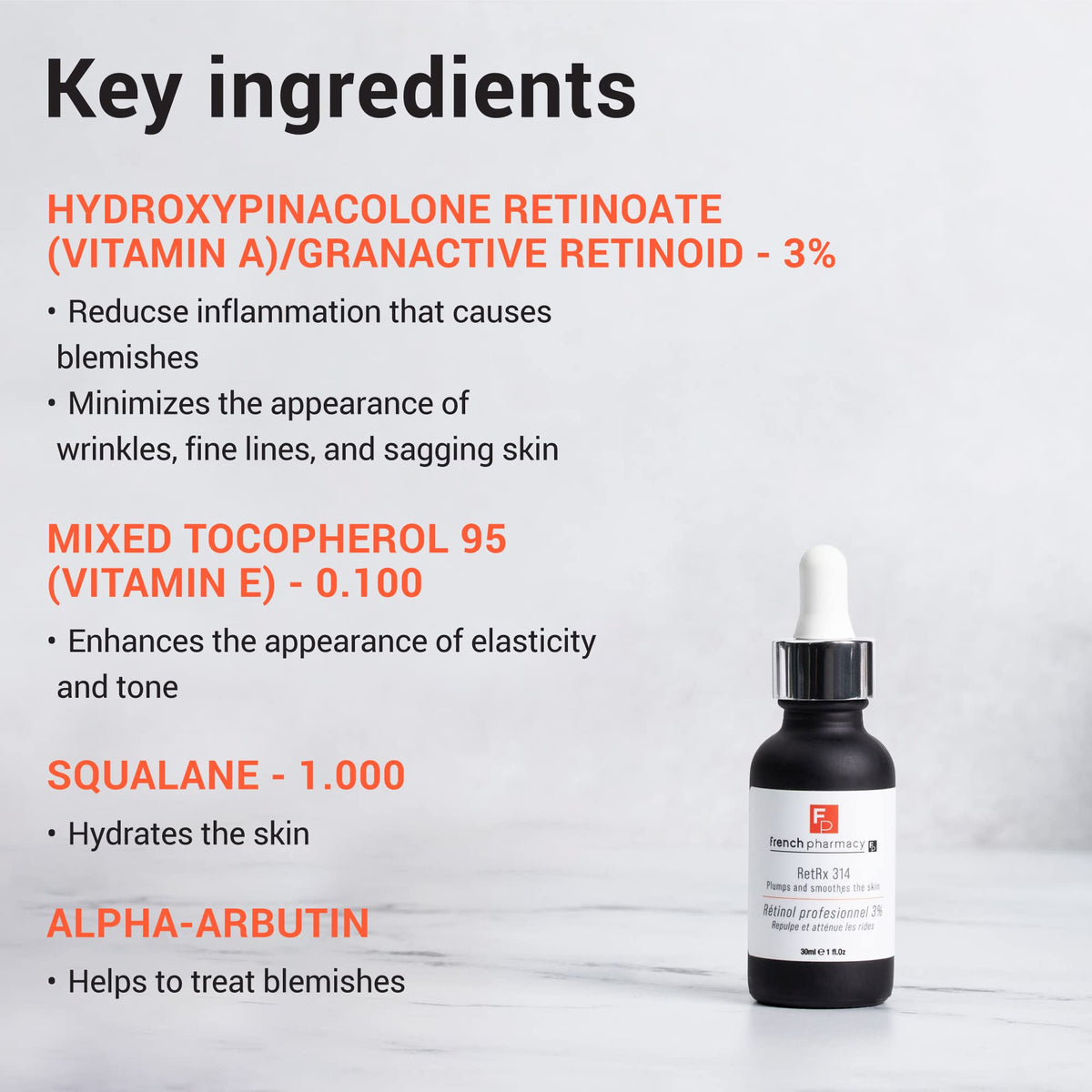 FRENCH PHARMACY ingredient label closeup showing formulation transparency and professional detail