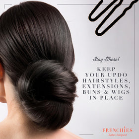 Frenchies pin hidden in dark hair offering discreet, invisible support