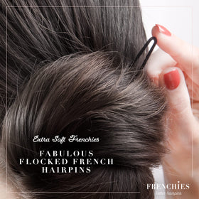 Frenchies small 2-inch and large 3-inch pins side-by-side for size choice