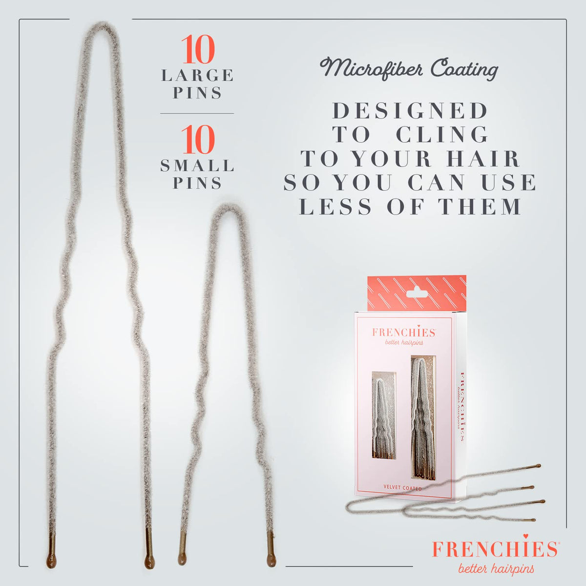 Frenchies pins used to anchor a wig showing discreet and stable attachment