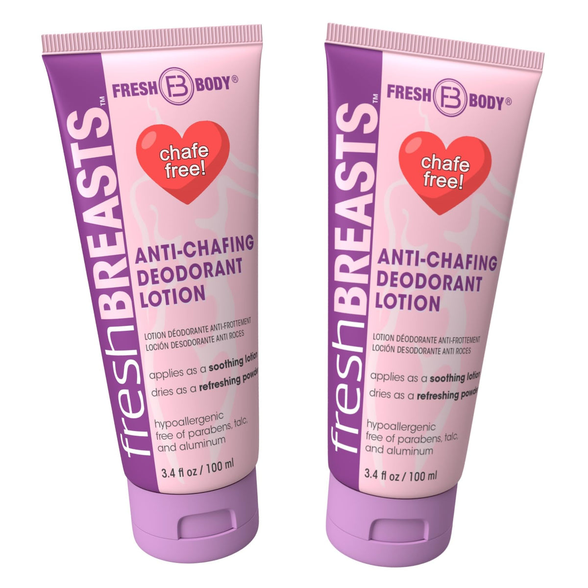 Fresh Body FB front packaging showing dual 3.4oz tubes and benefits
