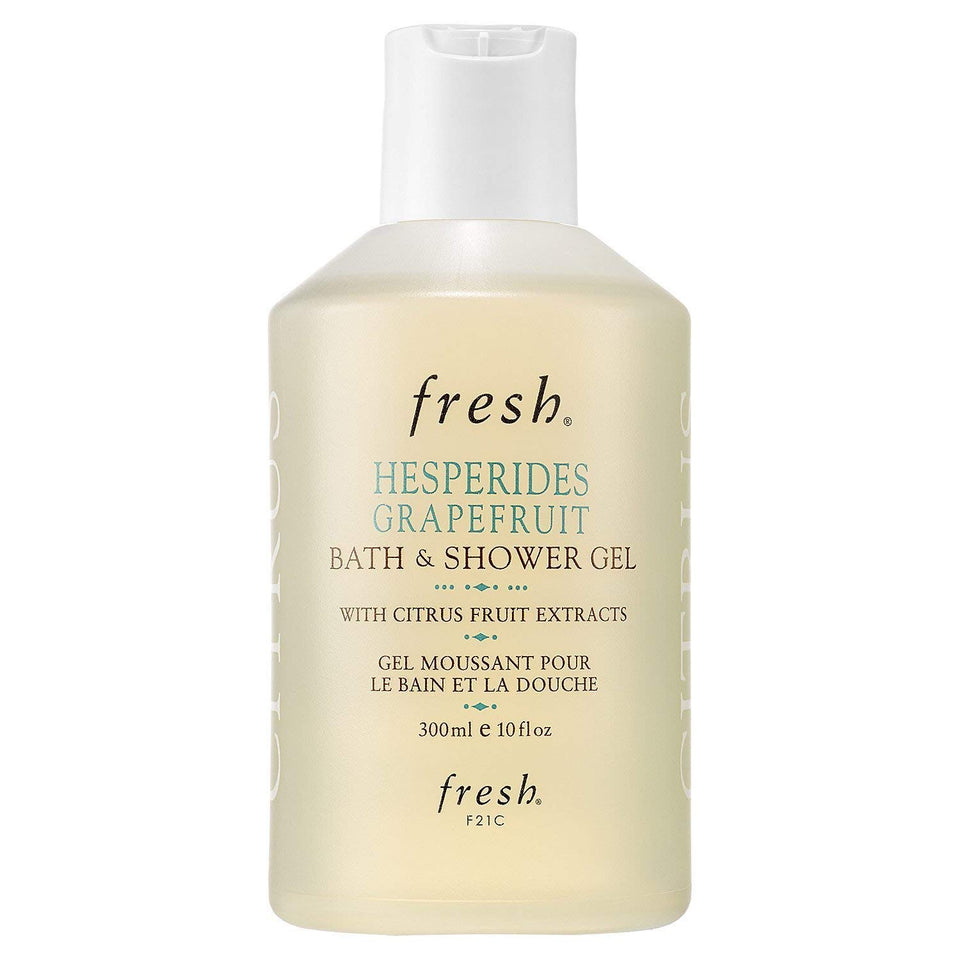 Fresh Hesperides grapefruit front packaging showing bottle and label, energizing citrus scent